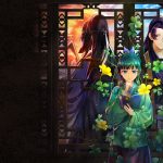 The Apothecary Diaries: The False Imperial Brother key art — Maomao with her notebook before a palace lattice window, with Jinshi behind her