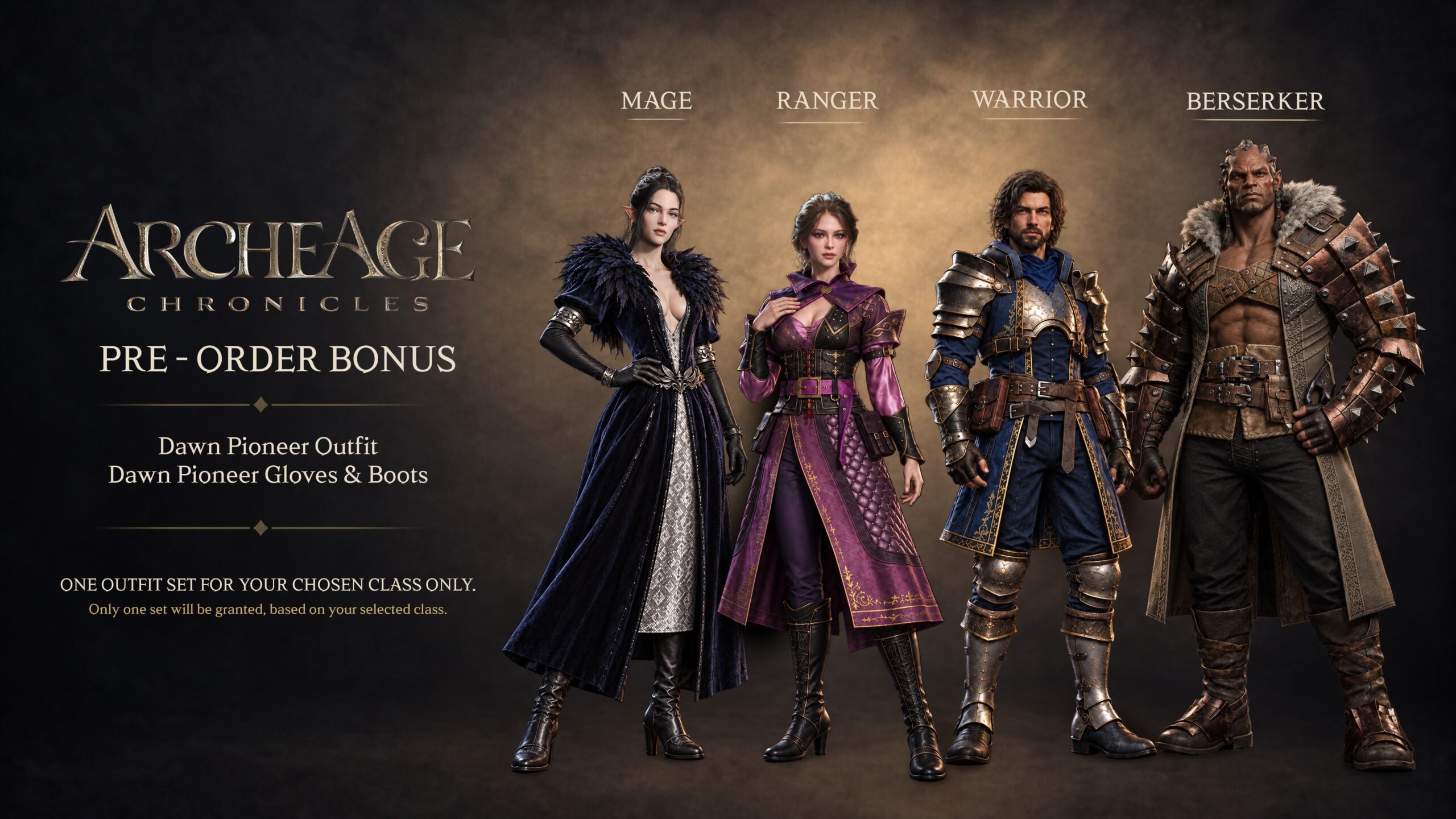 ArcheAge Chronicles Dawn Pioneer Set pre-order costume