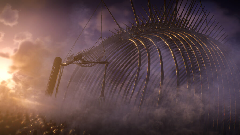 Attack on Titan 3 gameplay — a scout soaring toward a Titan