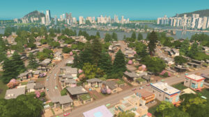Cities: Skylines gameplay — a sprawling modern city built by the player