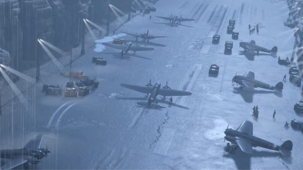 Company of Heroes 3: Operation Torch campaign image showing troops and vehicles in North Africa