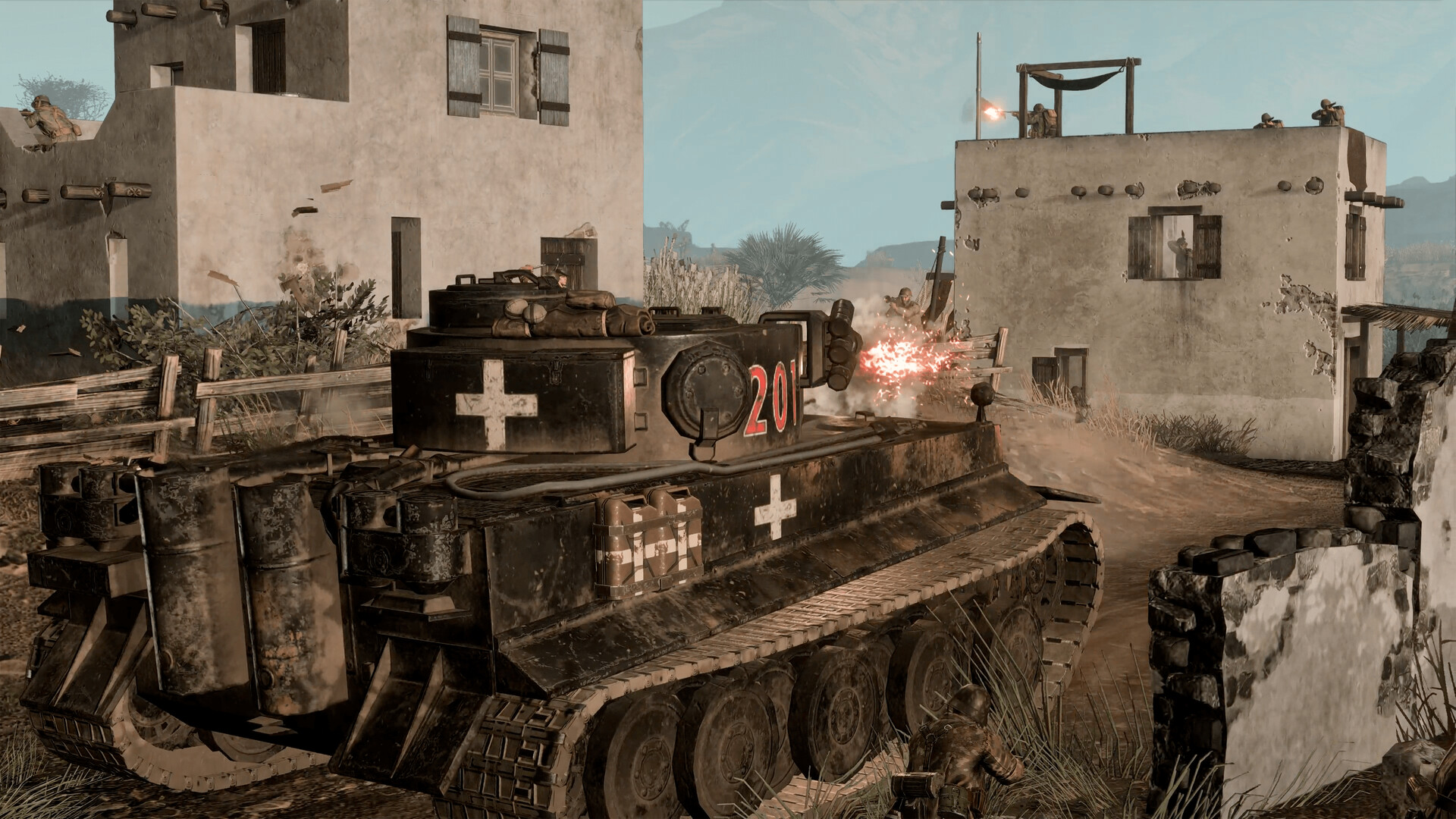 Company of Heroes 3: Operation Torch mission gameplay showing a North African battlefield