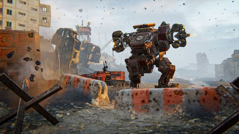 Crossout: Remastered — rebuilt terrain detail on the Wasteland roads