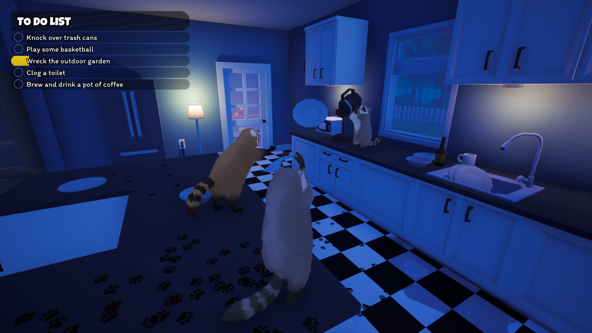 Dumpster Gang co-op gameplay showing raccoons working together