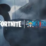 Fortnite One Piece official teaser art — the Going Merry emerging from the fog