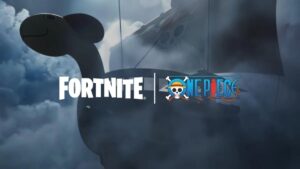 Fortnite One Piece official teaser art — the Going Merry emerging from the fog