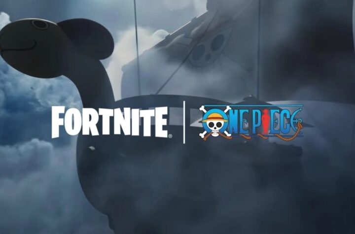 Fortnite One Piece official teaser art — the Going Merry emerging from the fog