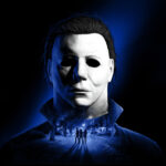 Halloween The Game key art featuring Michael Myers over a Haddonfield street