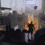 Marvel's Blade official concept art — Blade stalking the streets of a burning Paris