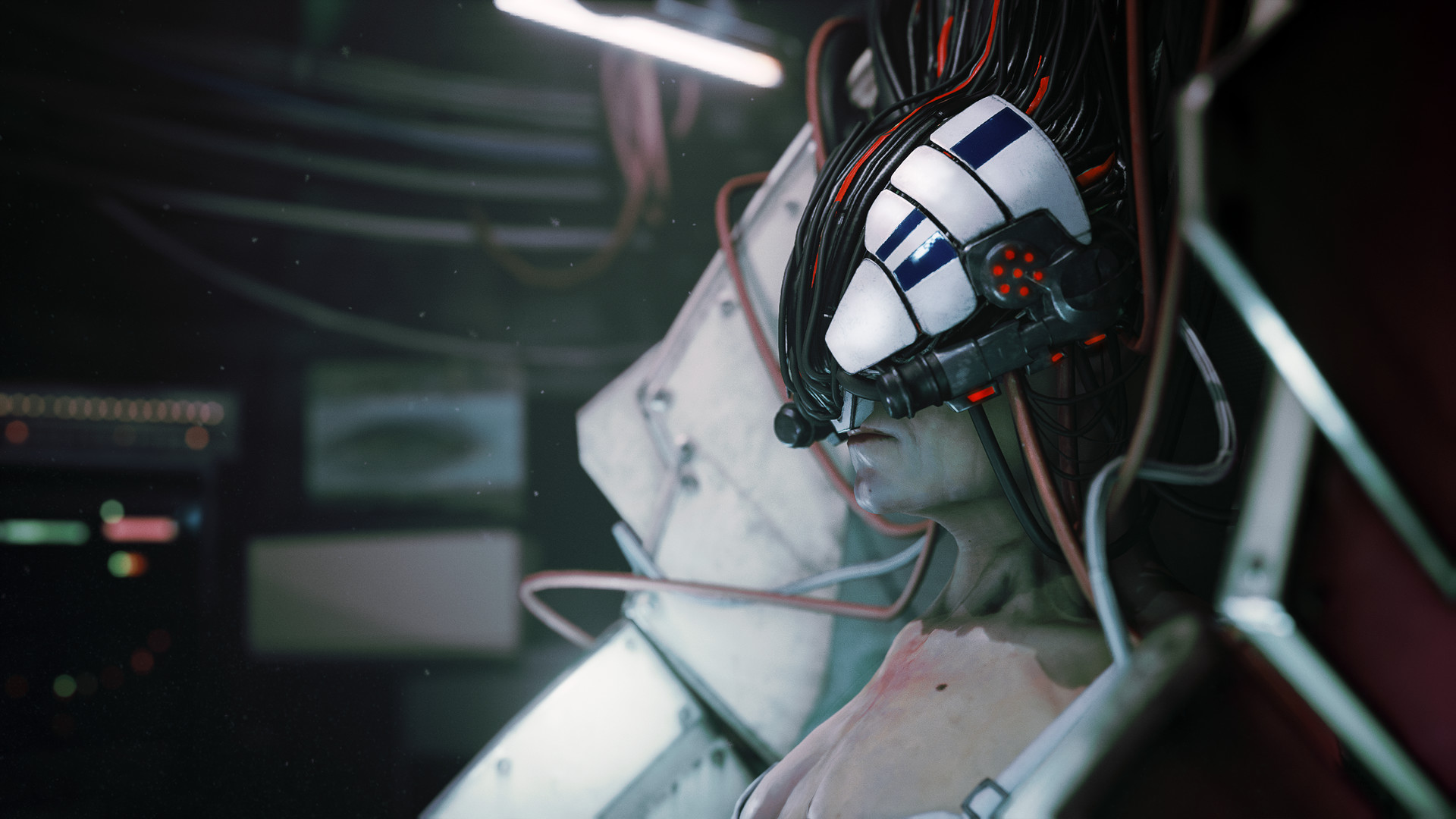 Observer: System Redux gameplay showing the Dream Eater investigation in a cyberpunk apartment