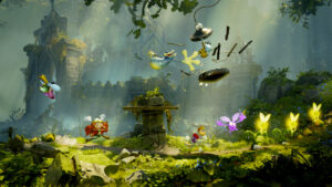 Rayman Legends Retold co-op gameplay with Globox, Barbara and Rayman in a forest realm