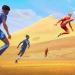 Rematch Season 6 official key art — players battling for the ball on a desert pitch