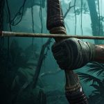 Shadow of the Tomb Raider official key art — Lara Croft drawing her bow in the jungle