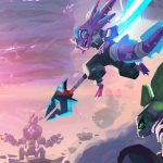 Windblown official key art — the axolotl Leaper dashing through the Vortex with allies
