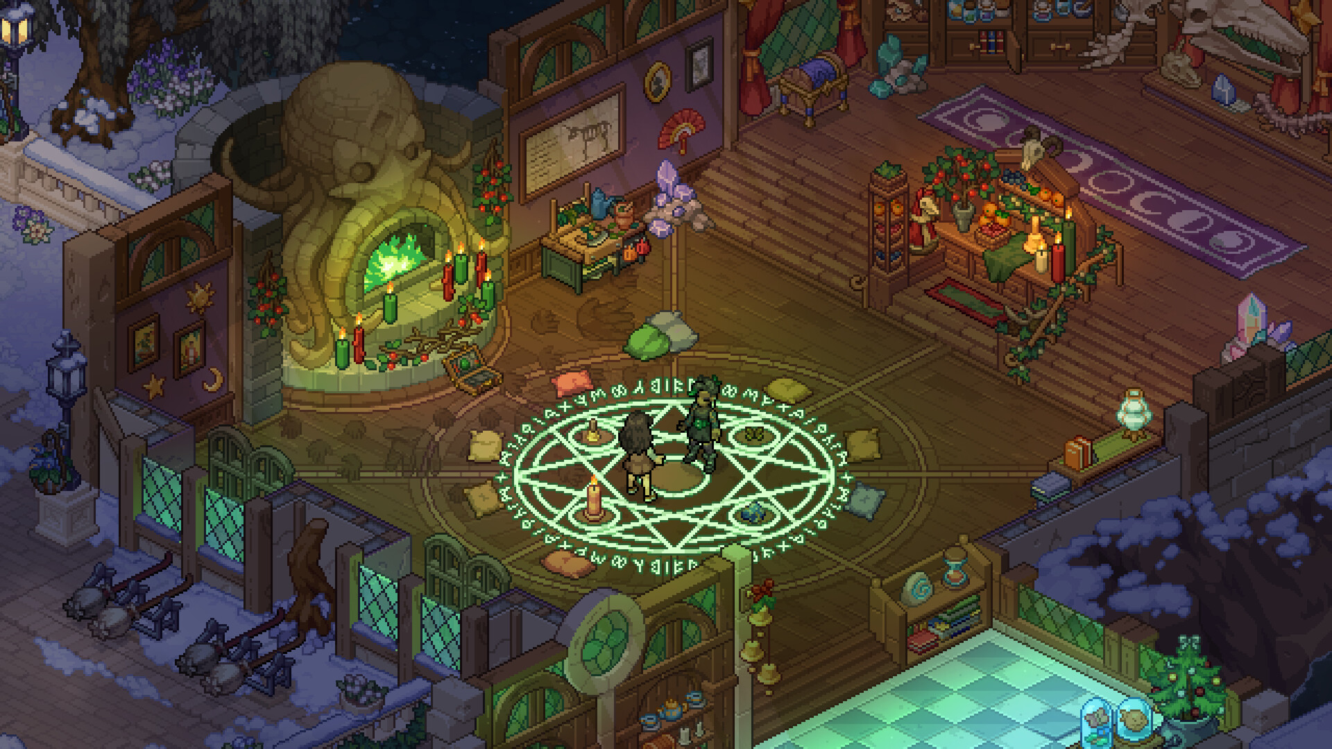 Witchbrook gameplay in the seaside town of Mossport
